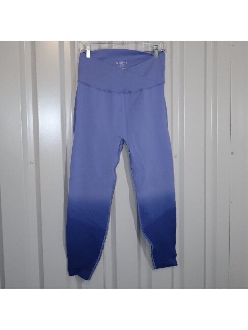 SHEFIT Womens Full Length Seamless Leggings Blue Ombre Size 2Luxe (18) 140025
